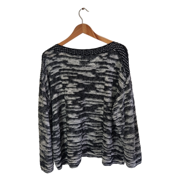 Eileen Fisher Organic Cotton Plus Bateau Top Black Plus 14W 1X Black Color - Picture 4 of 12